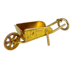 9K Yellow Gold Wheelbarrow Charm Pendant