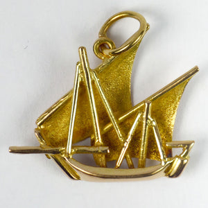 14K Yellow Gold Yacht Charm Pendant